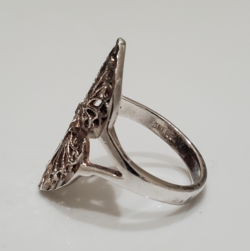 Sterling Silver Princess Crown Filigree Ring - Picture 5 of 6